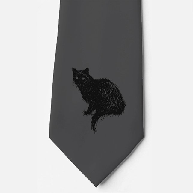 Black Cat | Neck Tie | Träkol och svart Slips (Skapare uppladdad)