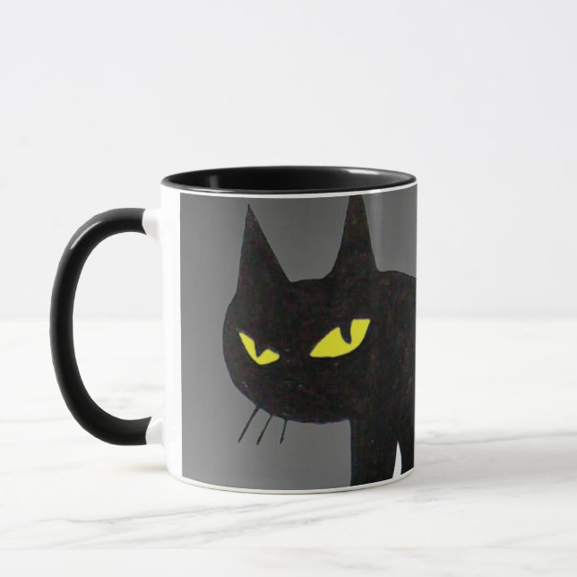 BLACK CAT NINJA Grått Mugg (Vänster)