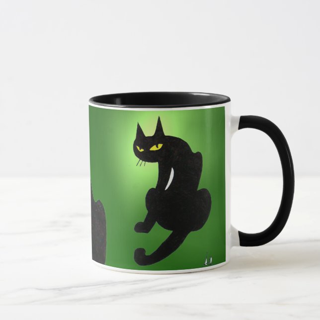 BLACK CAT NINJA Grönt Mugg (Höger)