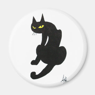 BLACK CAT NINJA White Magnet