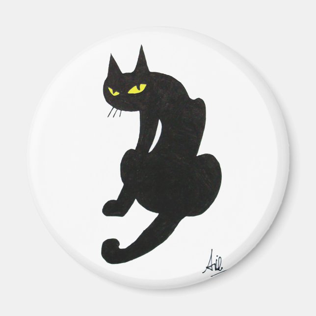 BLACK CAT NINJA White Magnet (Framsidan)