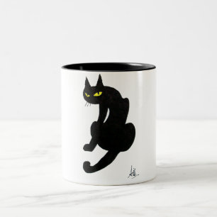 BLACK CAT NINJA White Två-Tonad Mugg