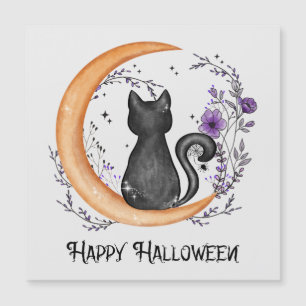 Black Cat och Crescent Måne för Happy halloween