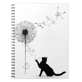Black Cat och Dandelion Anteckningsbok