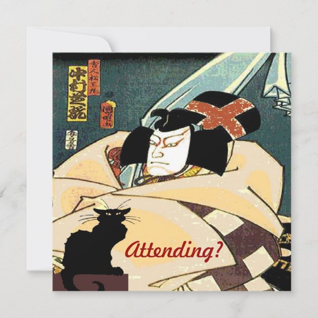 Black Cat och Japansk man... Inbjudningar (Framsida)