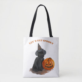 Black Cat och pumkin Halloween Tote Bag Tygkasse