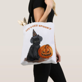 Black Cat och pumkin Halloween Tote Bag Tygkasse