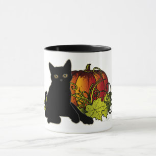 Black Cat och Pumpkin Mugg