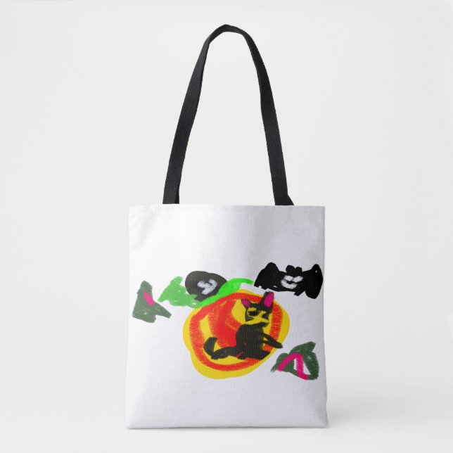 Black Cat och Pumpkin söt Tygkasse (Framsida)