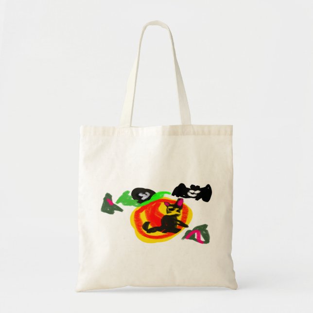 Black Cat och Pumpkin söt Tygkasse (Framsidan)