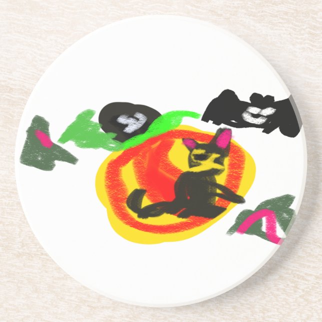 Black Cat och Pumpkin söt Underlägg (Framsidan)