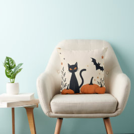 BLACK CAT OCH PUMPKINER KUDDE