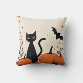 BLACK CAT OCH PUMPKINER KUDDE