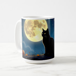 Black Cat och Pumpkins Kaffemugg