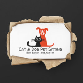 Black Cat och Red Hund Pet Sitta | DJUROMSORGA Visitkort