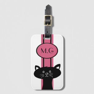 Black Cat och Rosa Rand Monogram Bagagebricka