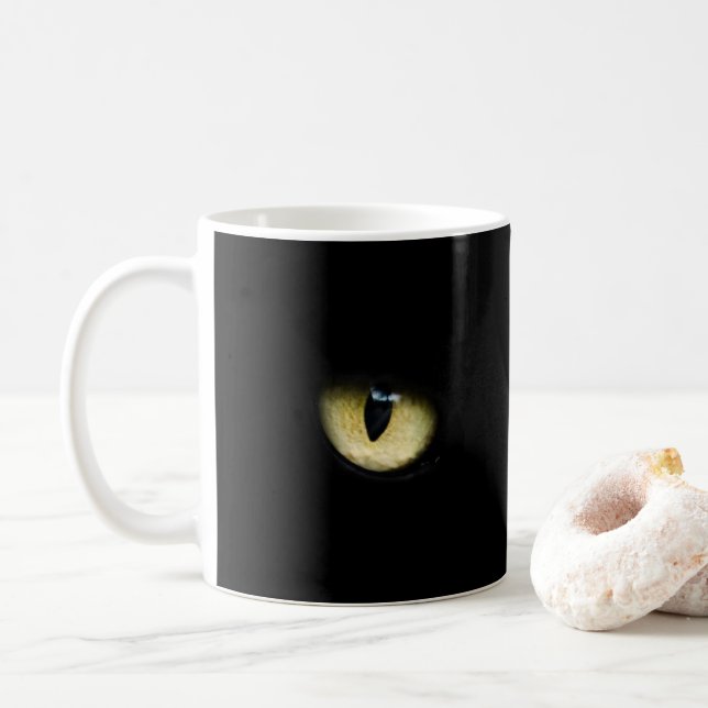 Black Cat Öga | Kat Öga Macro Kaffemugg (Med munk)