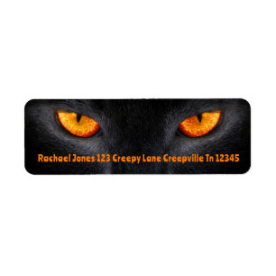 Black Cat Öga Returadress Etikett