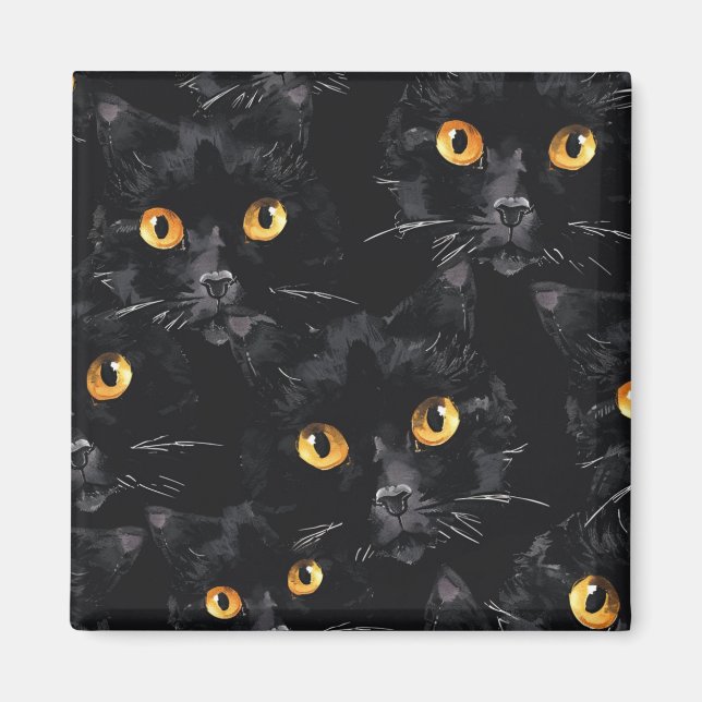 Black cat ögon magnet (Framsidan)