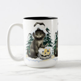 Black Cat On A Jack Två-Tonad Mugg