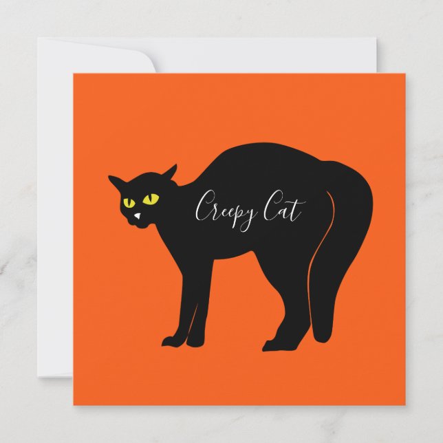 Black Cat on Orange Inbjudningar (Framsida)