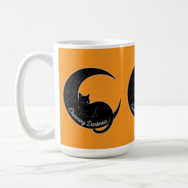 Black Cat on the Crescent Moon: Charm of Darkness  Kaffemugg (Vänster)