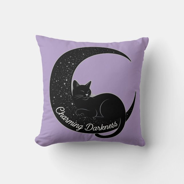Black Cat on the Crescent Moon: Charm of Darkness  Kudde (Framsida)