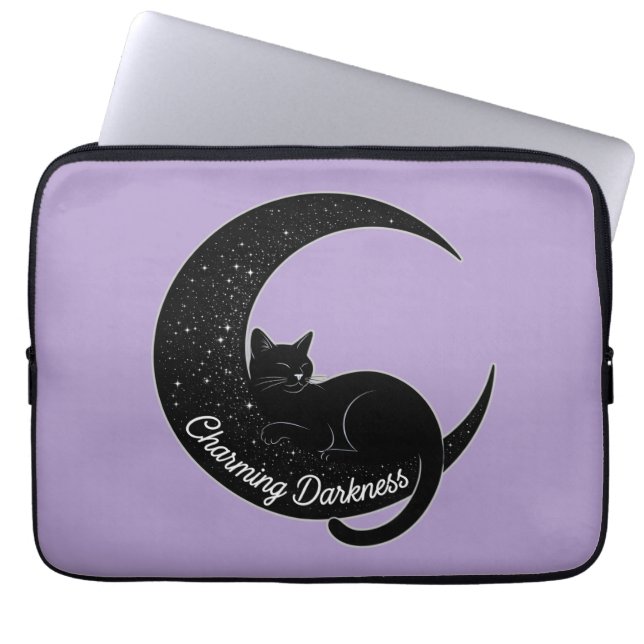 Black Cat on the Crescent Moon: Charm of Darkness  Laptop Fodral (Framsidan)