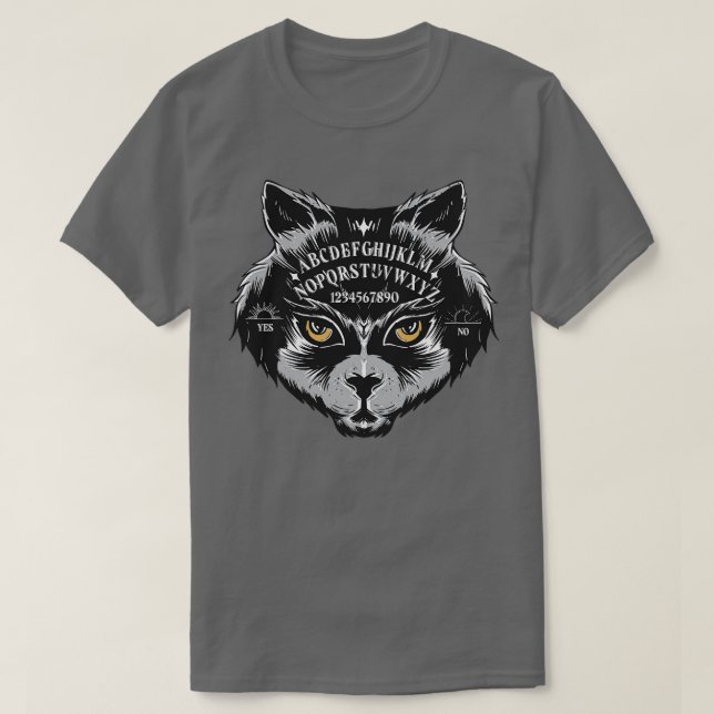 Black Cat Ouiji Board T Shirt (Design framsida)