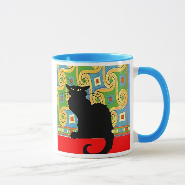 Black Cat på Abstrakt Tapet, Black Cat på A.. Mugg (Höger)