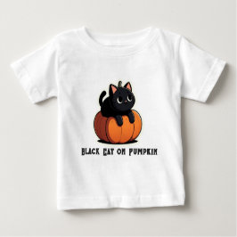 Black Cat på Pumpkin T Shirt