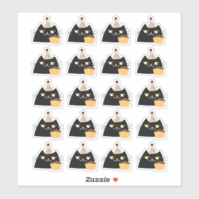 Black Cat Party Klistermärken (Ark)