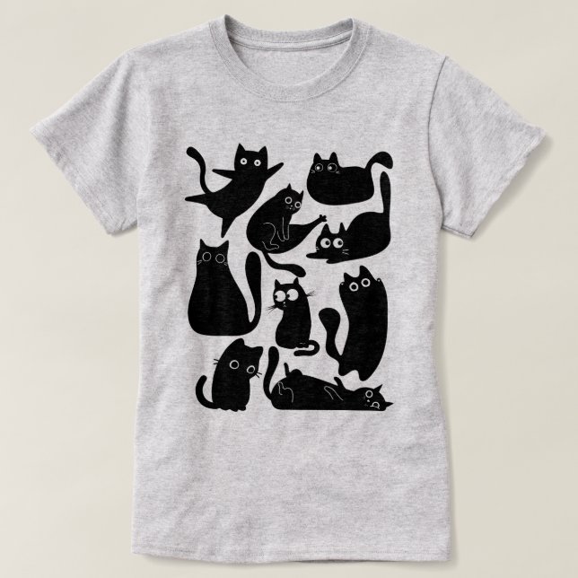Black cat party t shirt (Design framsida)