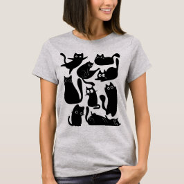 Black cat party t shirt