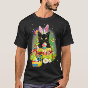 Black Cat Påsk Day Bunny Eggs Costume Gift Manar T Shirt