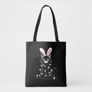 Black Cat Påsk Pajama Funny Påsk Dekoration L Tygkasse