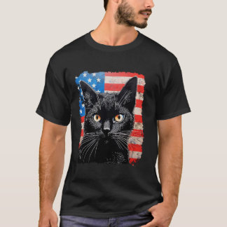 Black Cat Patriotic USA Långärmad T Shirt