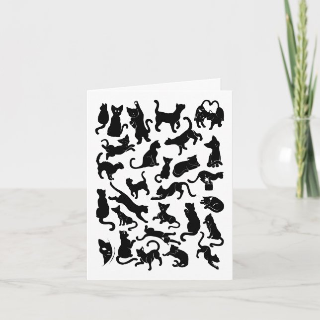 Black Cat Pattern  Kort (Framsida)