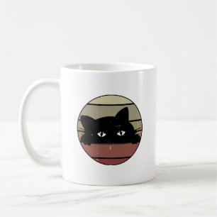 Black Cat Peeking Kaffemugg