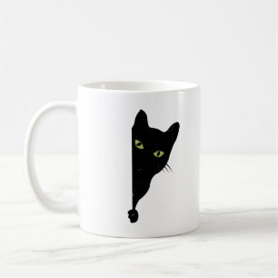 Black Cat Peeking Kaffemugg