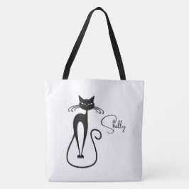 Black Cat Personal med vit Smala Tygkasse