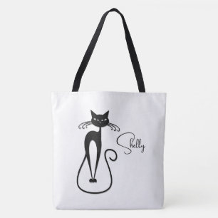 Black Cat Personal med vit Smala Tygkasse