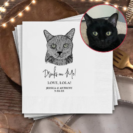 Black Cat Personlig Drinks on Me Pappersservett