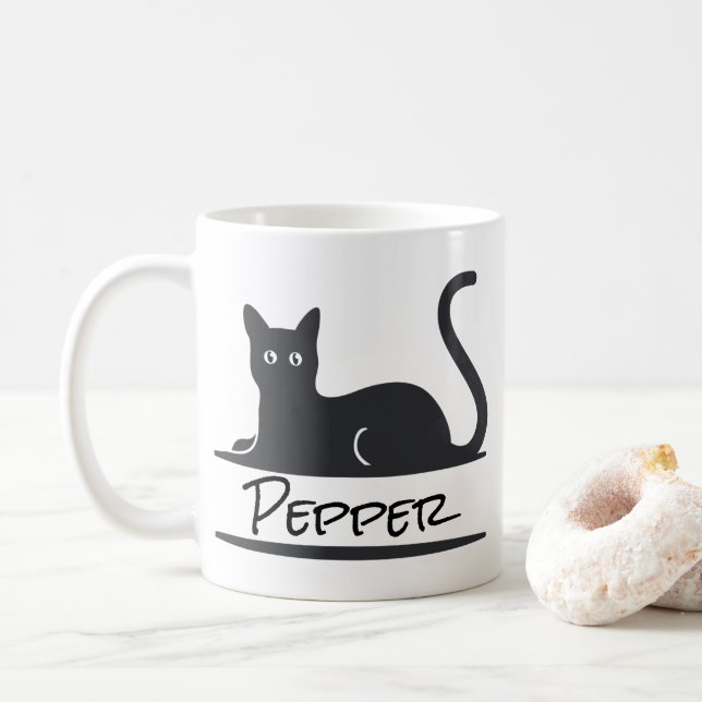 Black Cat-Personlig Kaffemugg (Med munk)
