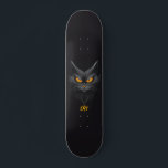 Black Cat-Personlig Mini Skateboard Bräda 18,5 Cm<br><div class="desc">Iphone case är till kattälskare. Utformningen har en grumpy and arg som tittar katt med gult ögon. Du kan anpassa texten.</div>
