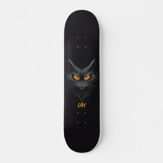 Black Cat-Personlig Mini Skateboard Bräda 18,5 Cm (Framsida)