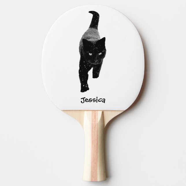Black Cat Personlig Namn Pingisracket (Framsidan)