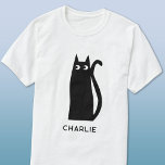 Black Cat-Personlig T Shirt<br><div class="desc">En roligt och lyckligt svart katt,  perfekt för djur älskare. Originalkonst av Nic Squirrell. Ändra eller ta bort namn om du vill anpassa det.</div>