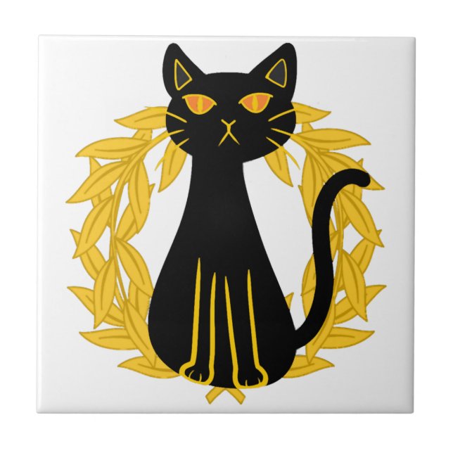 Black Cat Pets Horror Halloween Kids Kakelplatta (Framsidan)