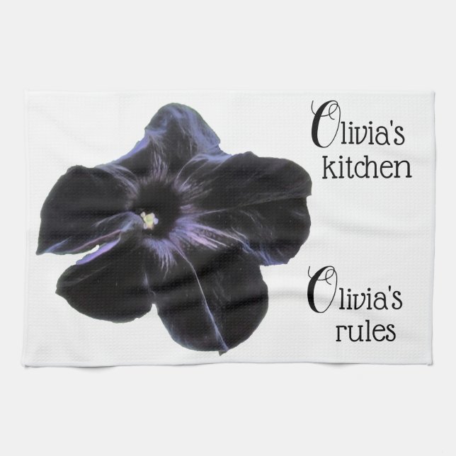 Black Cat Petunia Personlig Kitchen Towel Kökshandduk (Horisontell)